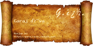 Garaj Éva névjegykártya